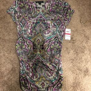 NWT INC Short Sleeve Blouse Paisley